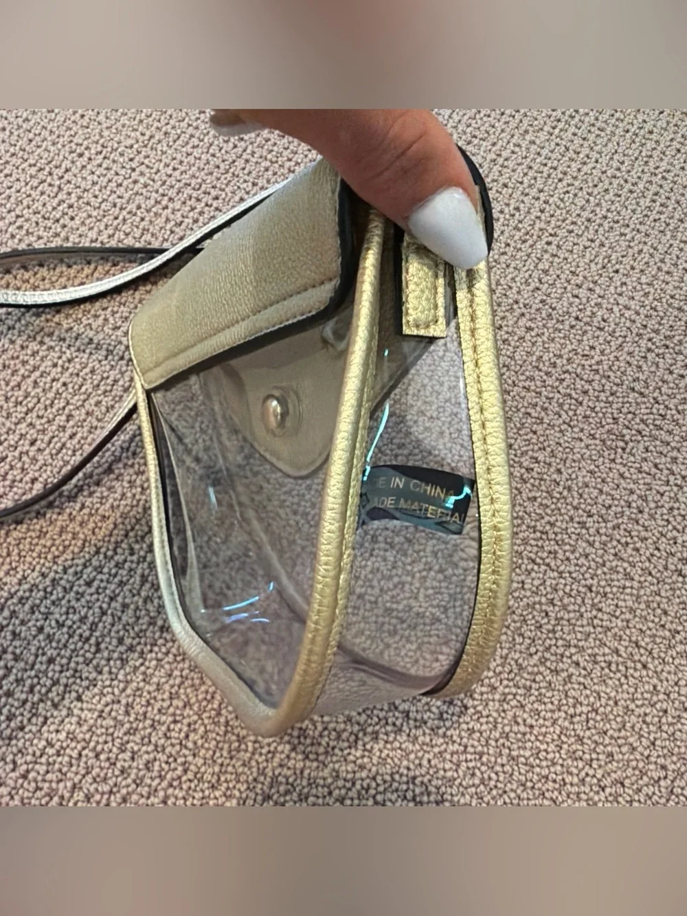 Zara Gold Metallic Clear Crossbody Bag (GAME DAY/CONCERT PURSE)